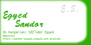 egyed sandor business card